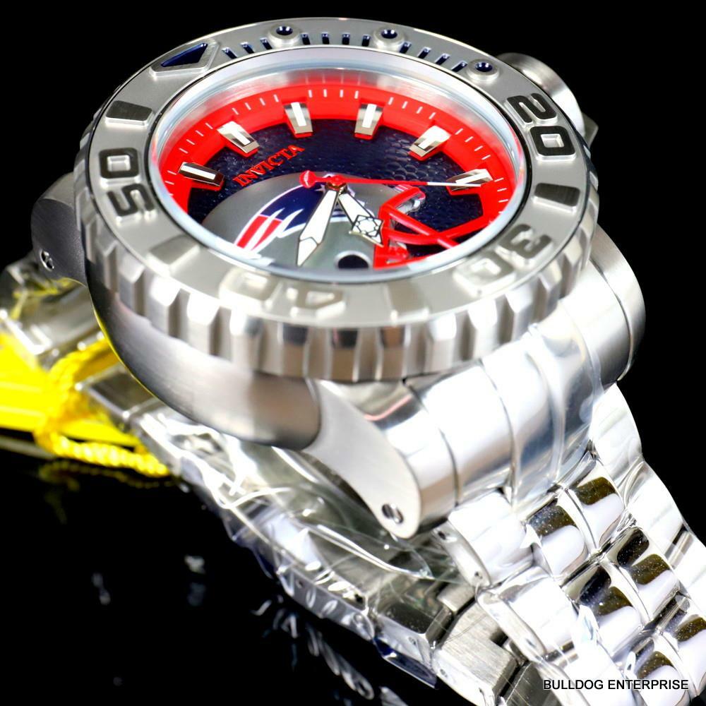 Invicta Sea Hunter Gen II NFL New England Patriots 70mm Steel Auto Watch New