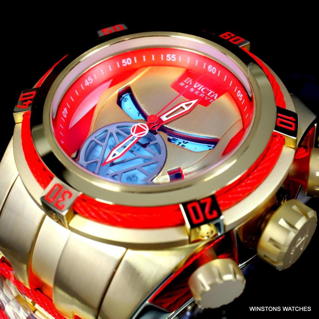 Invicta Reserve Bolt Zeus Marvel Iron Man 52mm Steel Swiss Mvt Blue Watch New