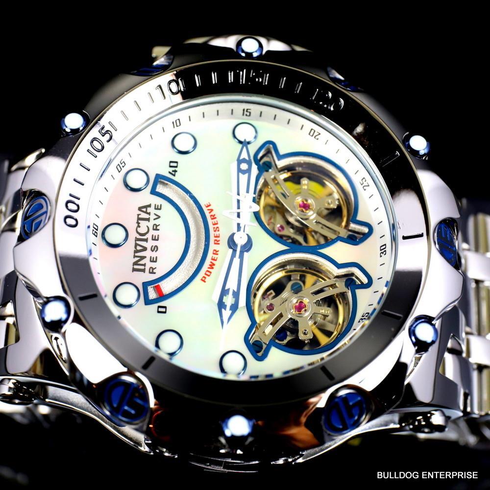 Invicta Reserve Venom Fusion Double Open Heart Automatic Steel MOP Watch New