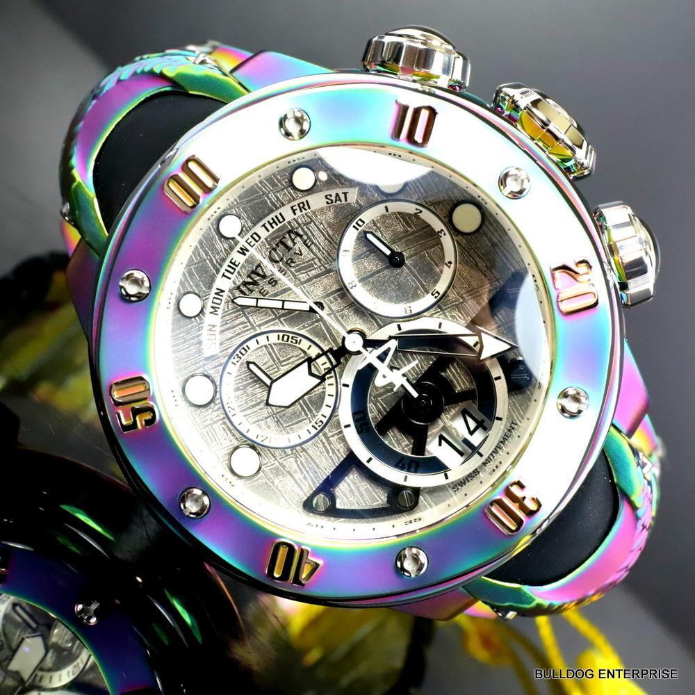 Invicta Reserve Kraken Meteorite Swiss Ronda 5040.N Iridescent Steel Watch New