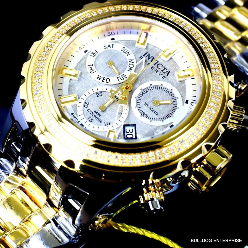 Invicta Reserve Subaqua Specialty Swiss 2 Tone Steel Meteorite Diamond Watch New