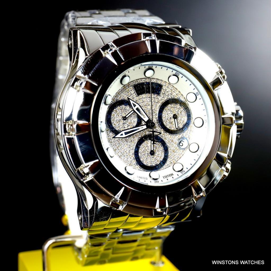 Invicta Grand S1 Rally 1.08CTW Diamond Chrono Swiss Mvt 54mm Steel LE Watch New