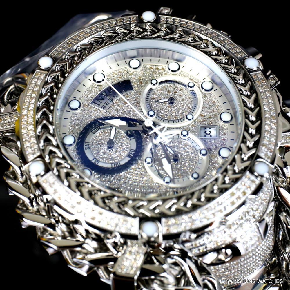 Invicta Reserve Gladiator 2.92CTW Diamond Stainless Steel Swiss 61mm Watch New