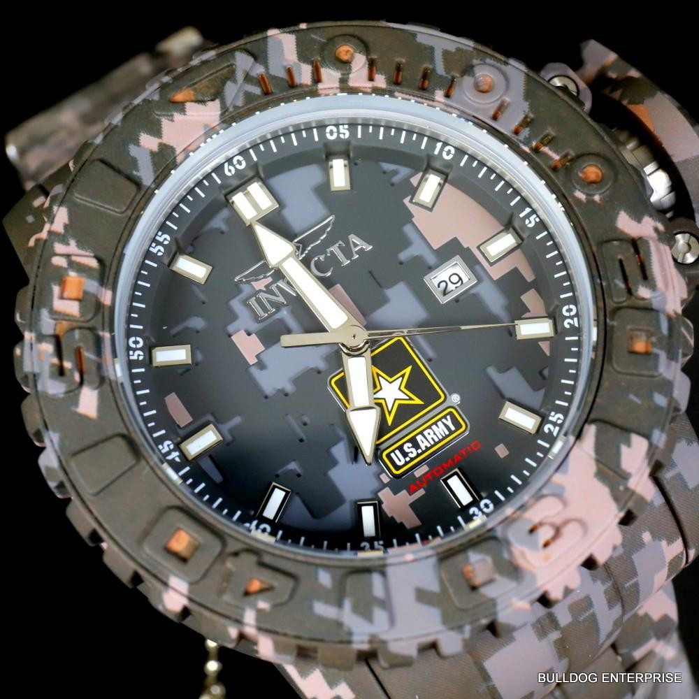Invicta Sea Hunter Army Hydroplated Camouflage Steel 58mm Automatic Watch New