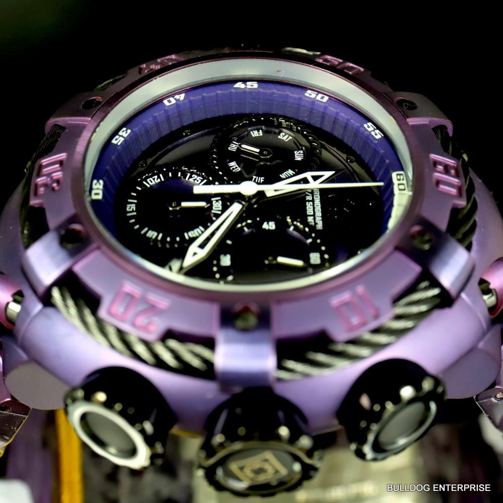 Invicta Thunderbolt Purple Stainless Steel 52mm Swiss Mvt Chronograph Watch New