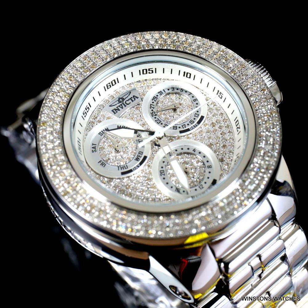 Unisex Invicta Subaqua Sea Dragon 1.6CTW Diamond Pave 42mm Steel Watch New