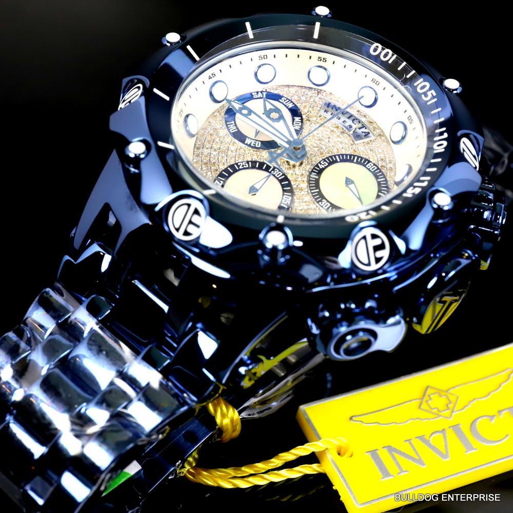 Invicta Reserve Venom Hybrid Fusion .70 CTW Diamond Swiss Blue Steel Watch New