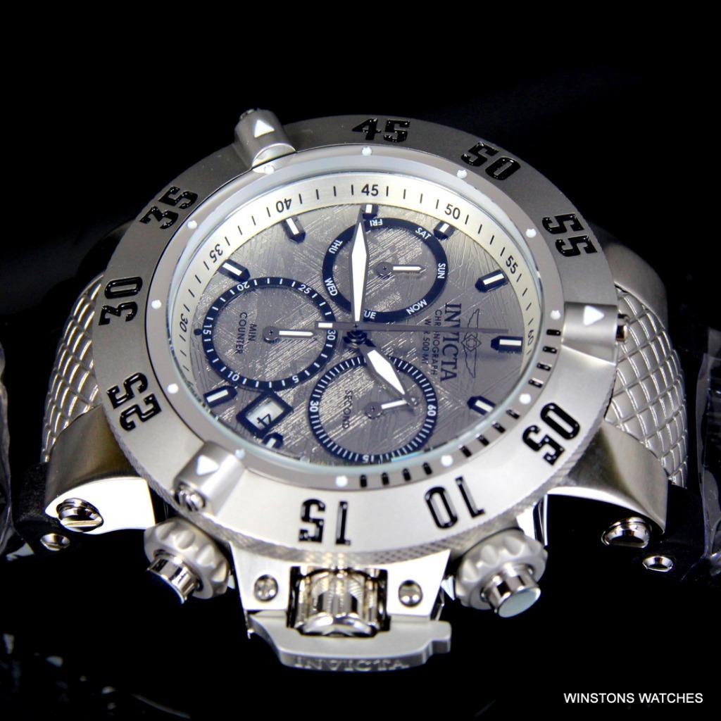 Invicta Subaqua Noma III Meteorite Swiss Mvt Chronograph Black 50mm Watch New