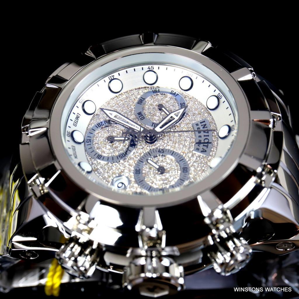 Invicta Grand S1 Rally 1.08CTW Diamond Chrono Swiss Mvt 54mm Steel LE Watch New