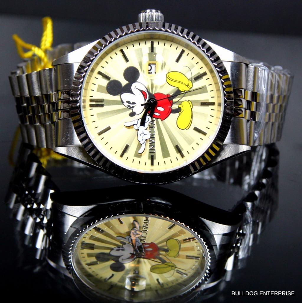 Invicta Disney Mickey Mouse Stainless Steel Champagne Limited Edition Watch New