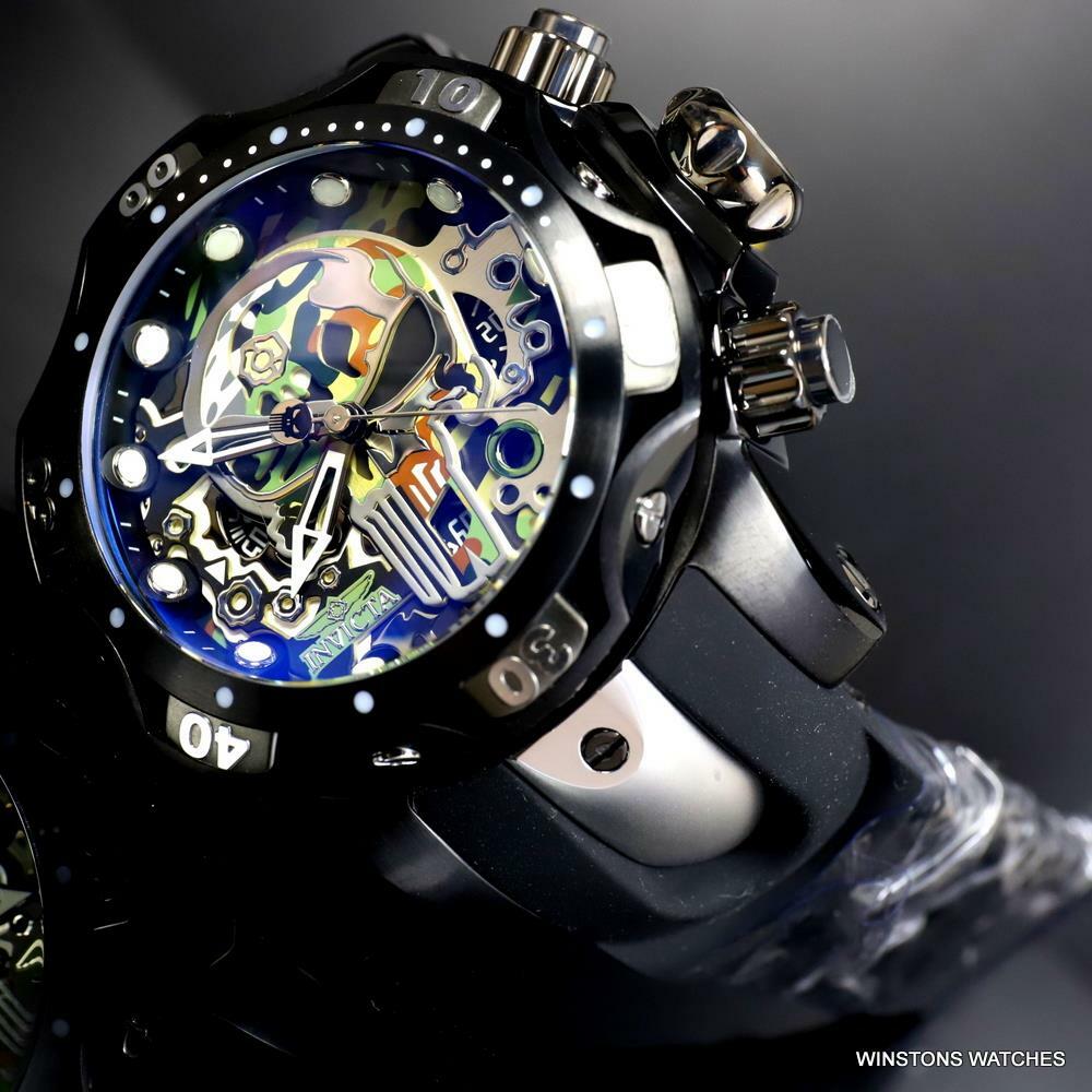 Invicta Marvel Punisher Venom Gen III Camouflage Skull Black Watch 52mm New