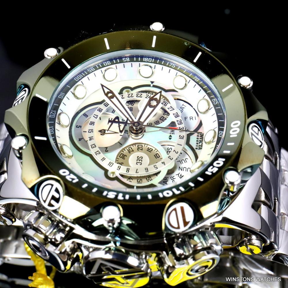 Invicta Reserve Venom Fusian Hybrid Swiss Master Calendar Steel Green Watch New