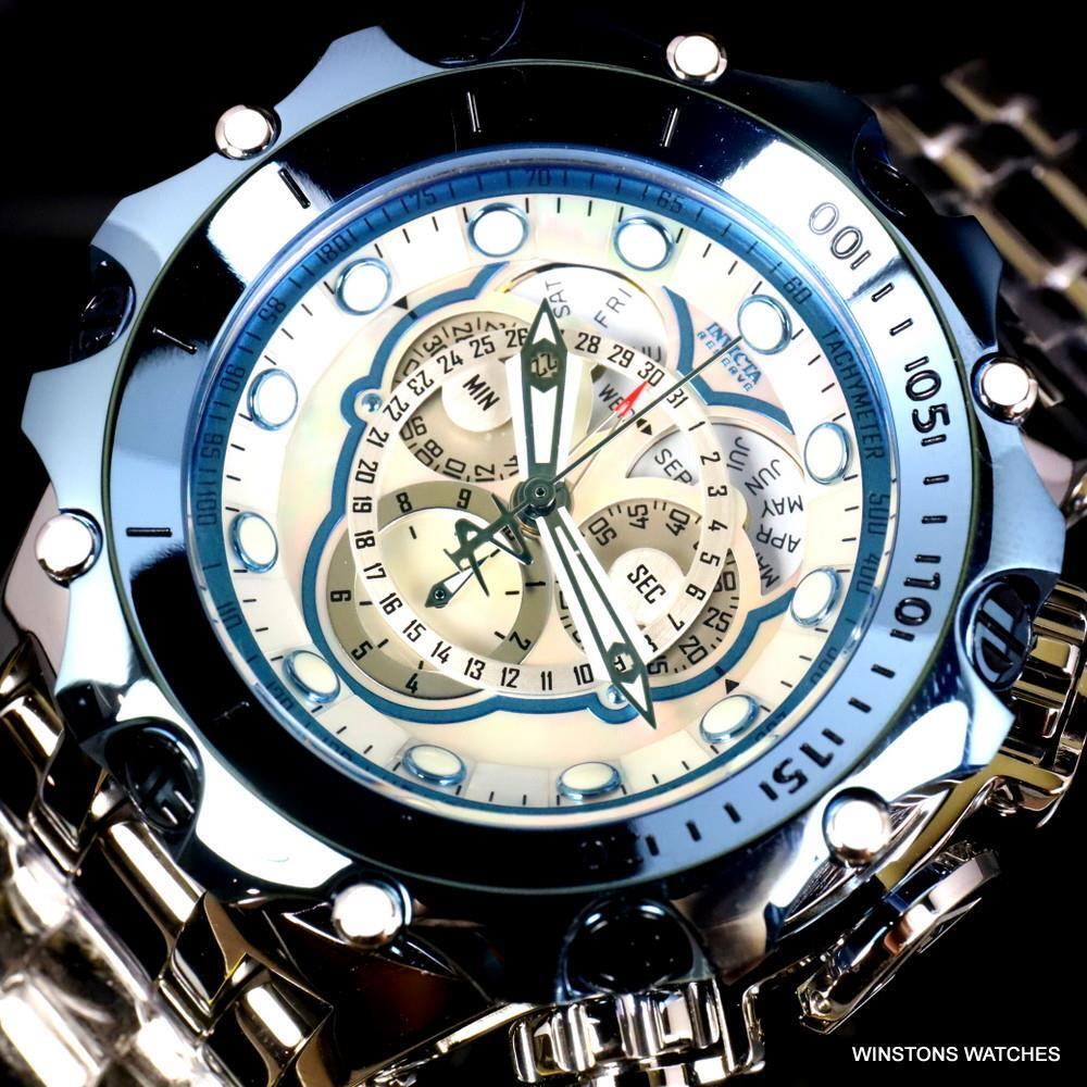 Invicta Reserve Venom Fusian Hybrid Swiss Master Calendar Steel White Watch New