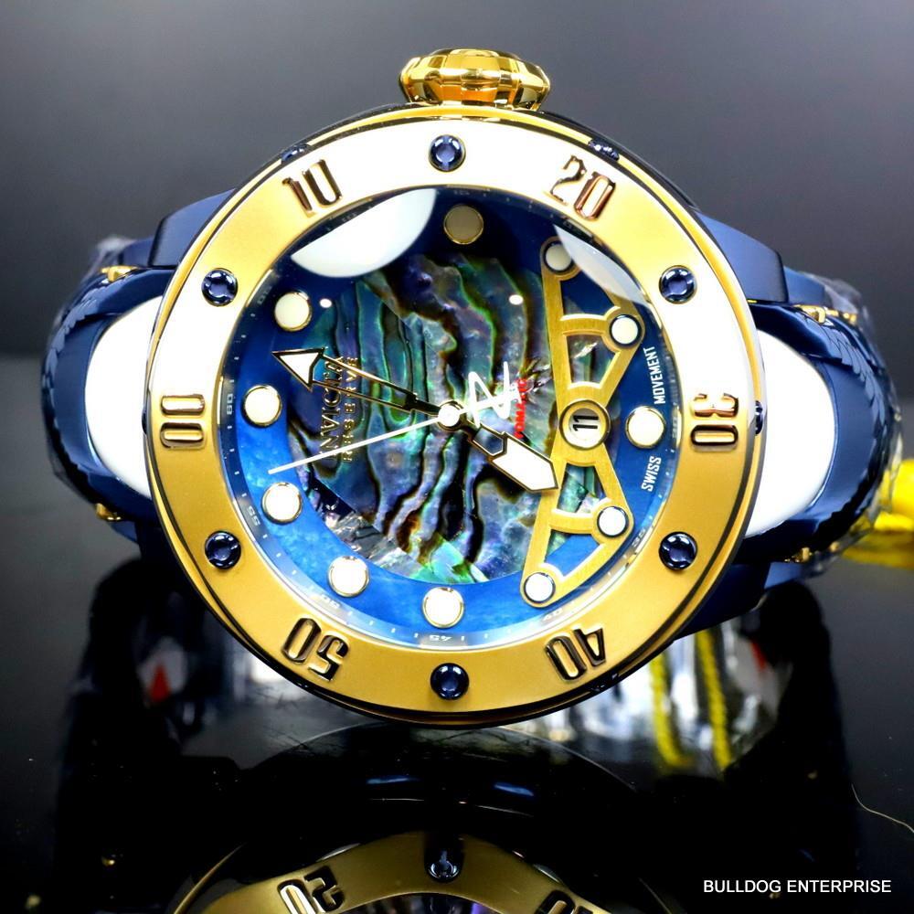 Invicta Reserve Kraken Swiss R150 Automatic Abalone Blue Steel Watch 52mm New