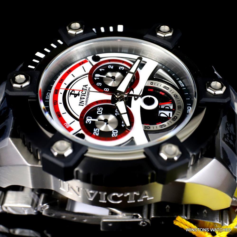 Invicta Reserve Grand Octane 63mm Steel Swiss Mvt Chronograph Black Watch New
