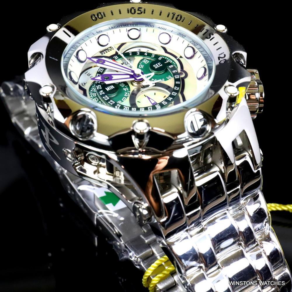 Invicta Reserve Venom Fusian Hybrid Swiss Master Calendar Steel Green Watch New