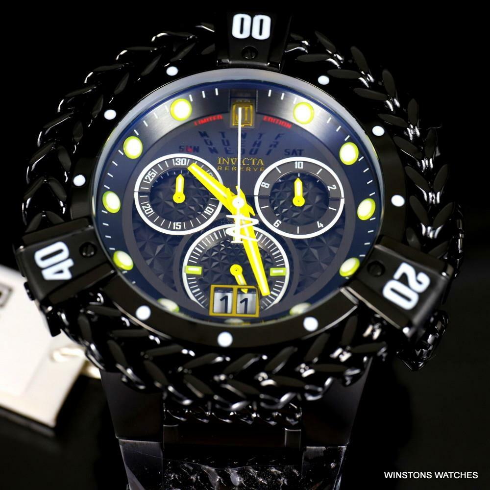 Invicta JT Hercules Bolt Reserve Black Steel Swiss Chronograph 56mm Watch New