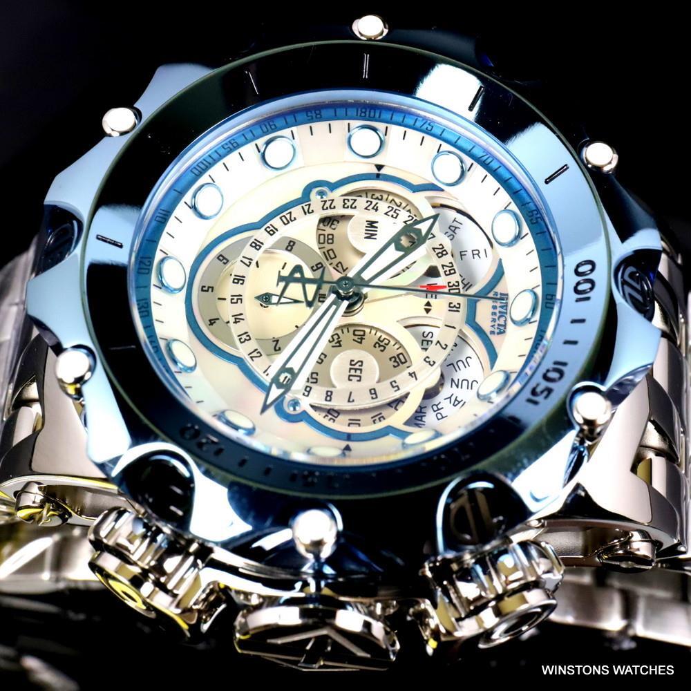 Invicta Reserve Venom Fusian Hybrid Swiss Master Calendar Steel White Watch New