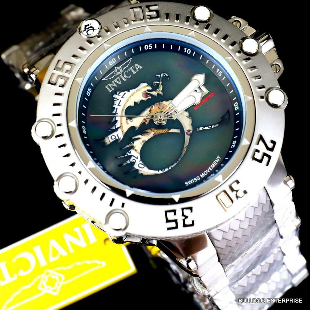 Invicta Subaqua Noma VII Black MOP Dragon Swiss Automatic R150 Watch 52mm New