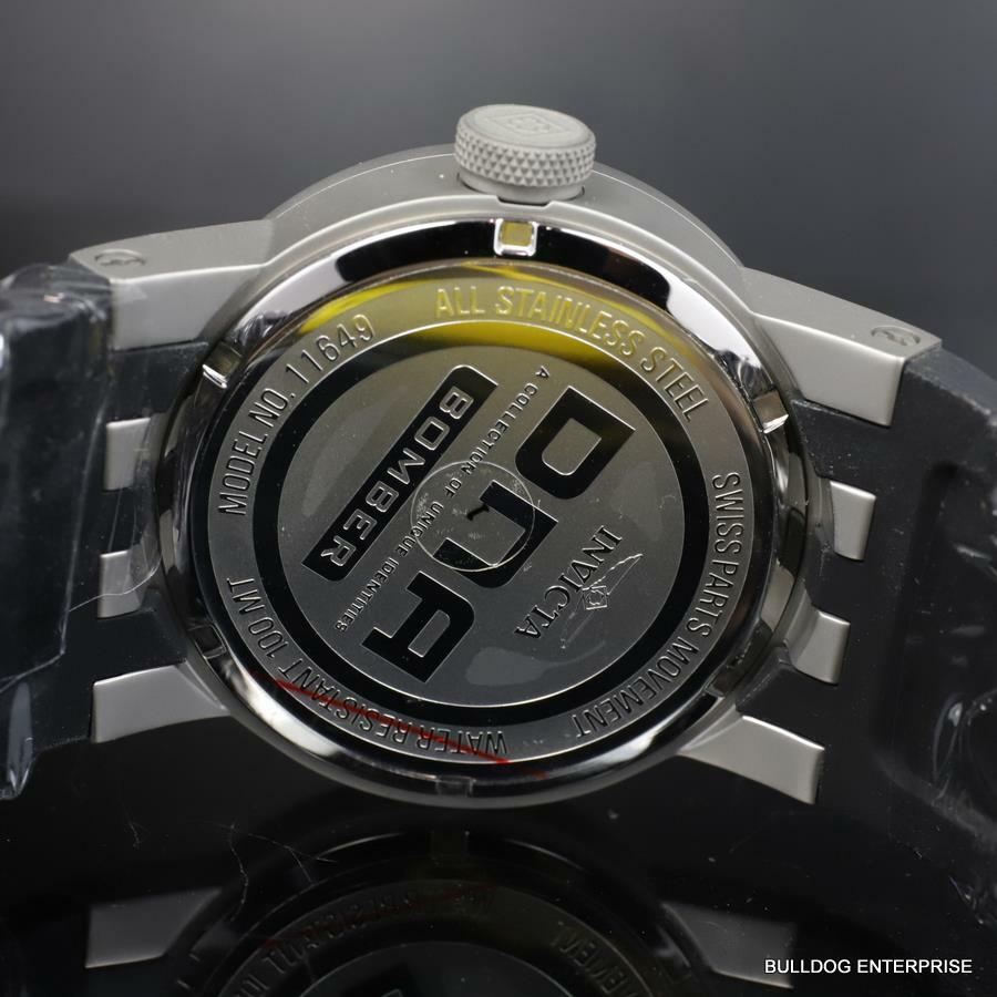 Invicta DNA Bomber Fighter Plane 46mm Gray Black Silicone Titanium Watch New