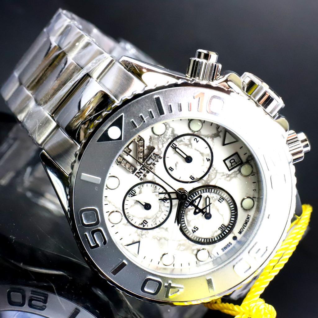 Invicta Masterpiece Reserve Grand Diver Howlite Steel Swiss ETA Diamond Watch