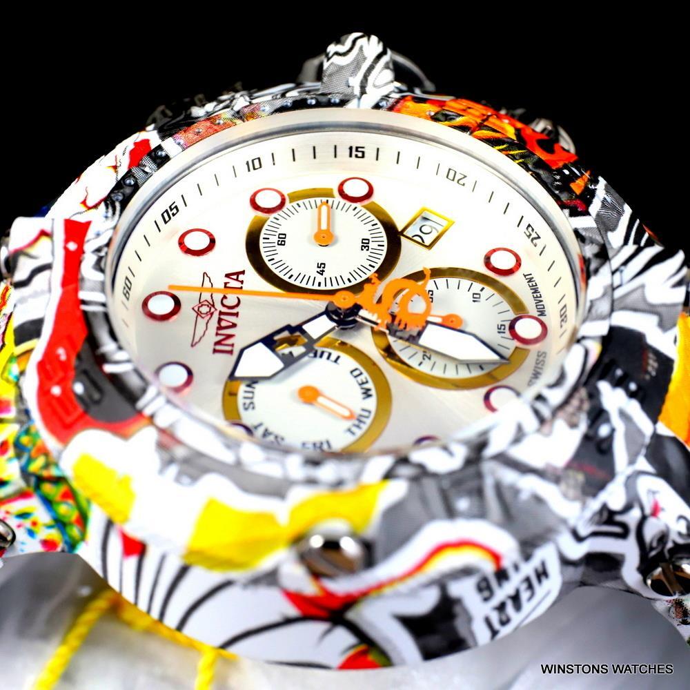 Invicta The Subaqua Graffiti Steel Hydroplated Bracelet Swiss Mvt Watch 50mm New