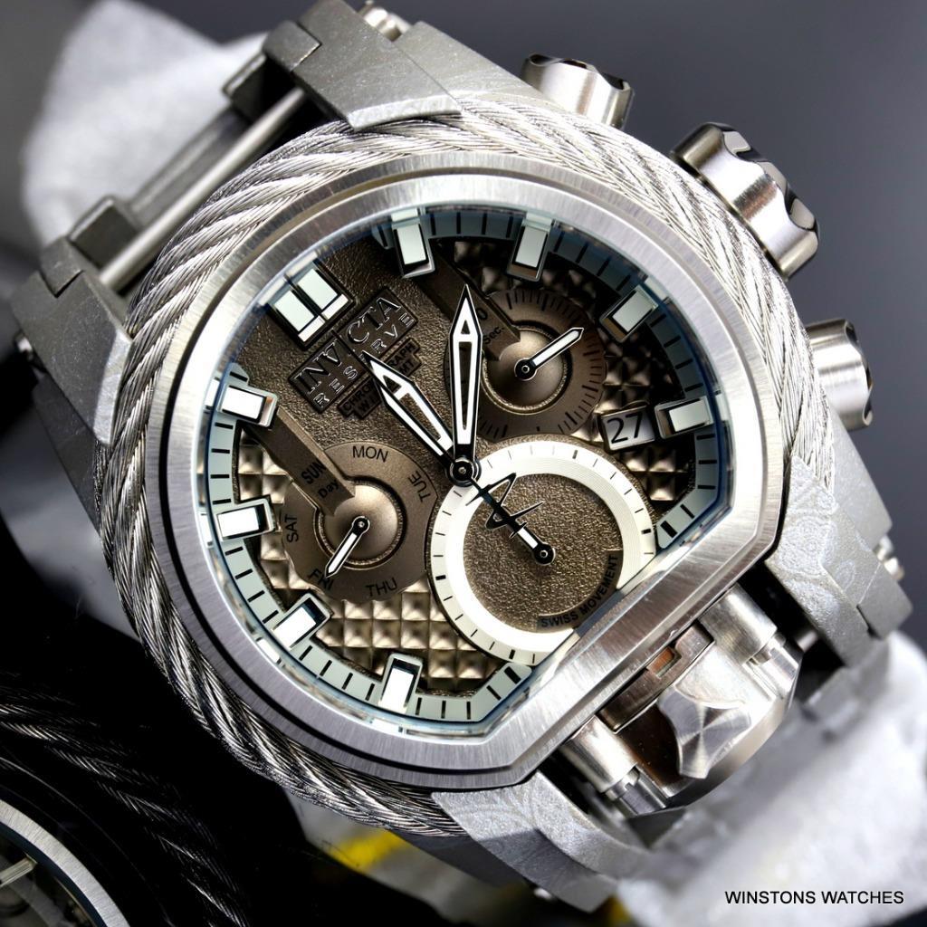 Invicta Reserve Bolt Zeus Magnum Hydroplated Gray Steel 52mm Swiss Mvt Watch New