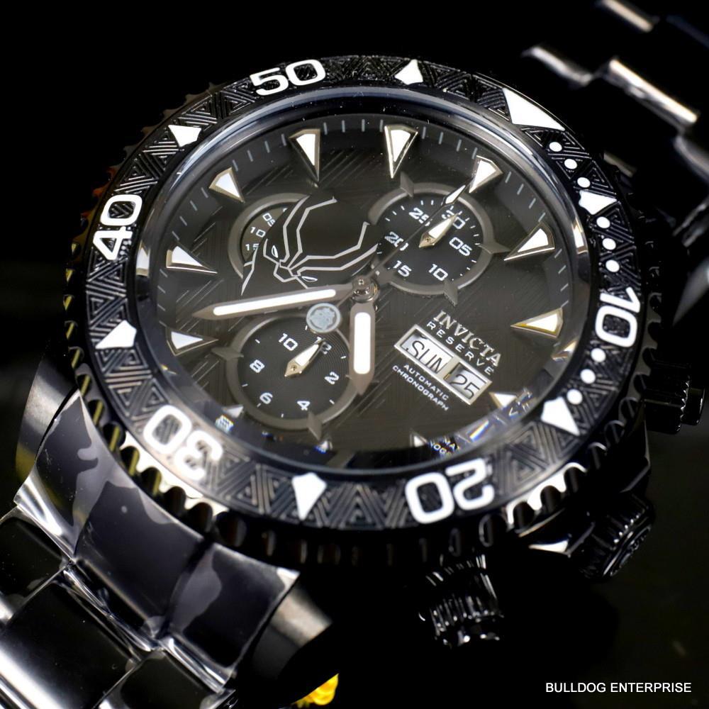 Invicta Reserve Marvel Black Panther Grand Diver Swiss SW500 Automatic Watch New