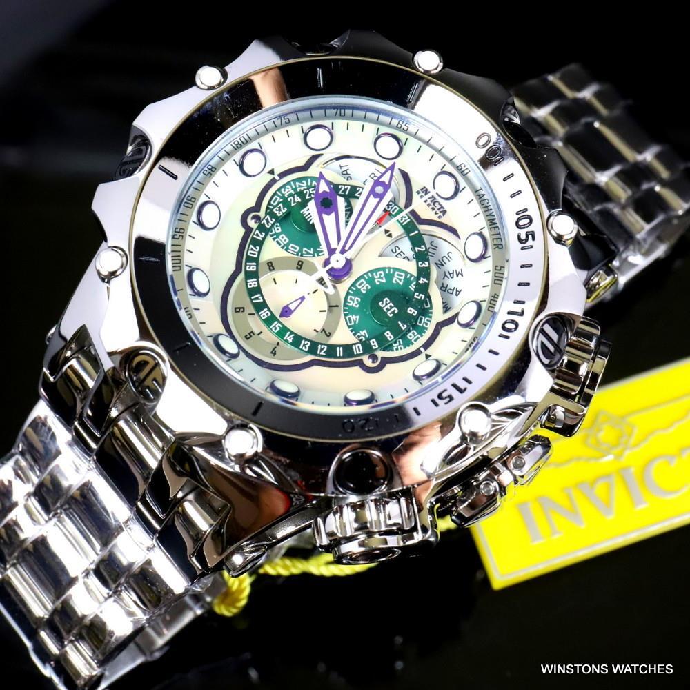 Invicta Reserve Venom Fusian Hybrid Swiss Master Calendar Steel Green Watch New