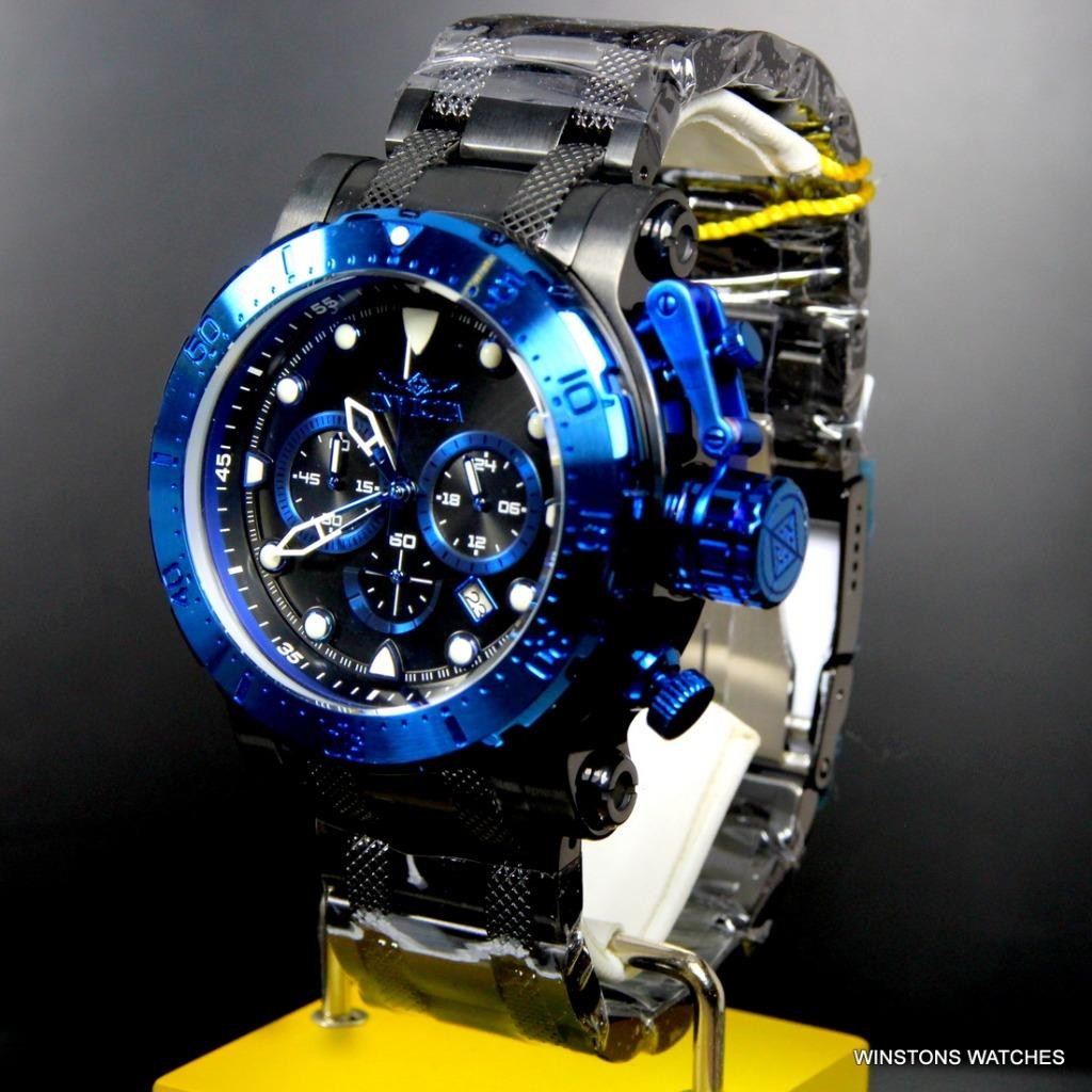 Mens Coalition Forces Black Stainless Steel Chronograph 52mm $1095 Watch New