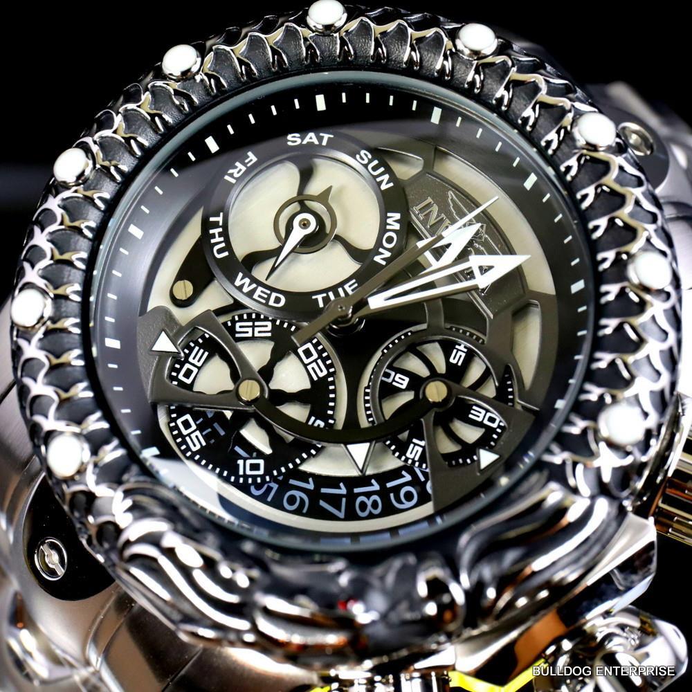 Invicta Venom Subaqua Dragon Scale Stainless Steel Guntmetal 52mm Watch New