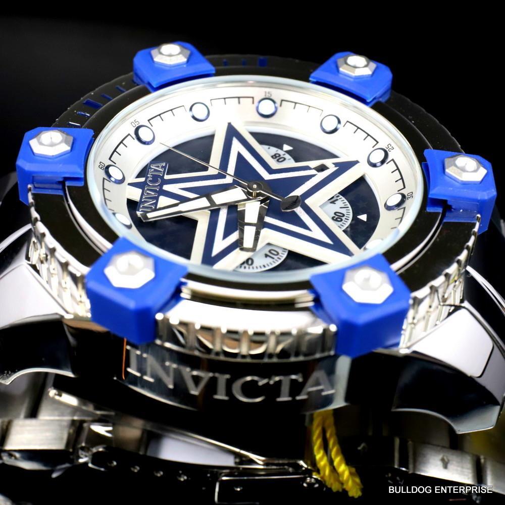 Invicta NFL Dallas Cowboys Grand Octane 63mm Stainless Steel Chrono Watch New