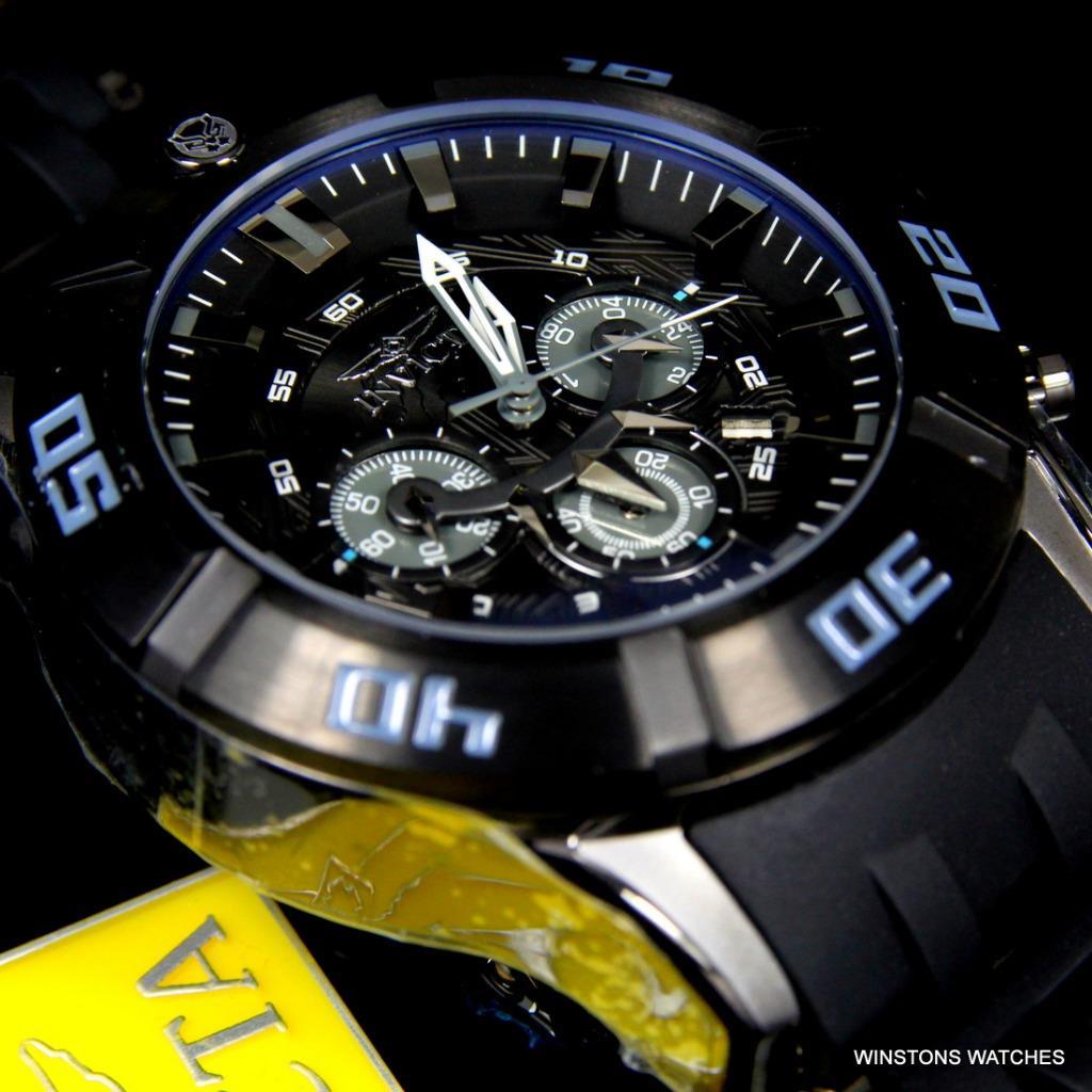 Men's Invicta Marvel Black Panther Sea Spider Sport 50mm Chronograph Watch New