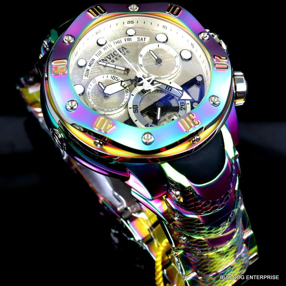 Invicta Reserve Kraken Meteorite Swiss Ronda 5040.N Iridescent Steel Watch New