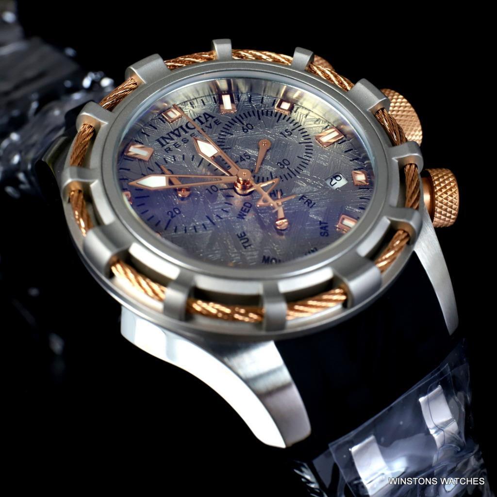 Invicta Reserve Bolt Muonionalusta Meteorite 40mm Gold Tone Swiss Mvt Watch New