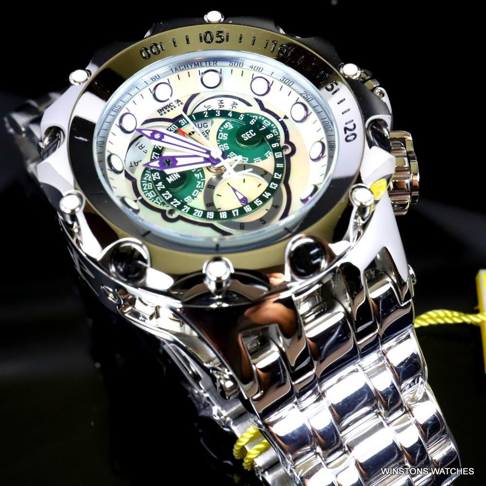 Invicta Reserve Venom Fusian Hybrid Swiss Master Calendar Steel Green Watch New