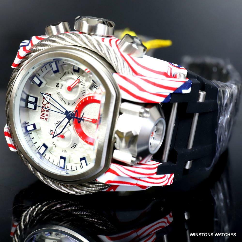 Invicta Reserve Bolt Zeus Magnum USA Flag Graffiti Swiss Mvt Watch 52mm New