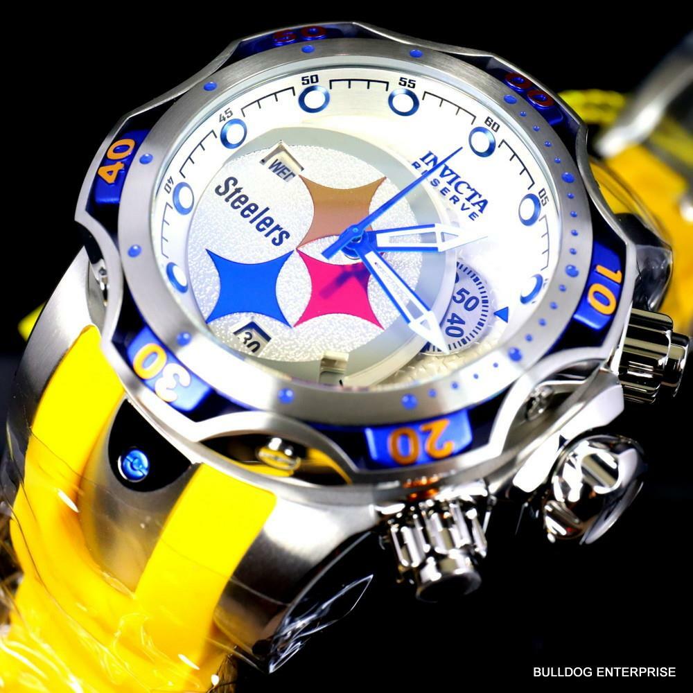 Invicta NFL Pittsburgh Steelers Venom Gen III 52mm Swiss Chronograph Watch New