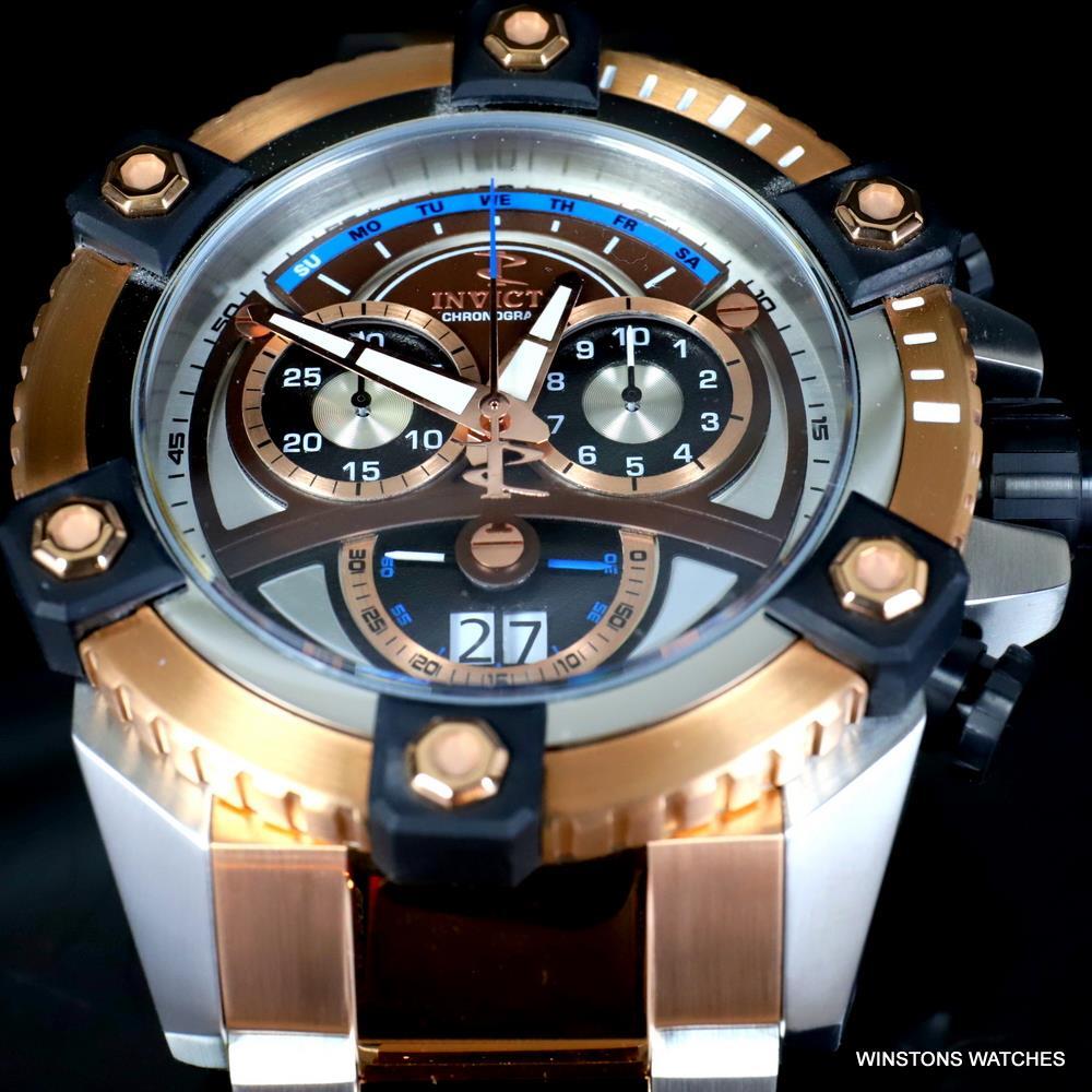 Invicta Reserve Grand Octane 63mm Rose Gold Two Tone Steel Swiss Mvt Watch New
