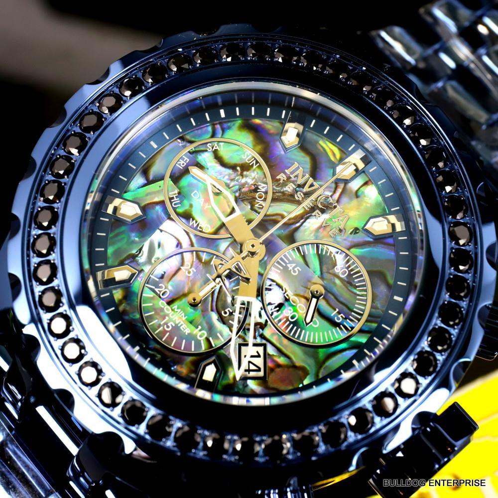 Invicta Reserve Subaqua Specialty 4.14 CTW Black Spinel Abalone Blue Watch New
