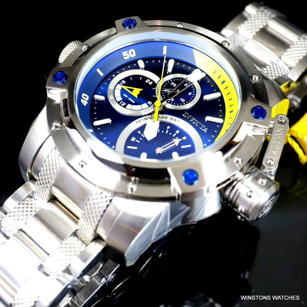 Invicta Coalition Forces Multi Function Stainless Steel Blue 52mm GMT Watch New