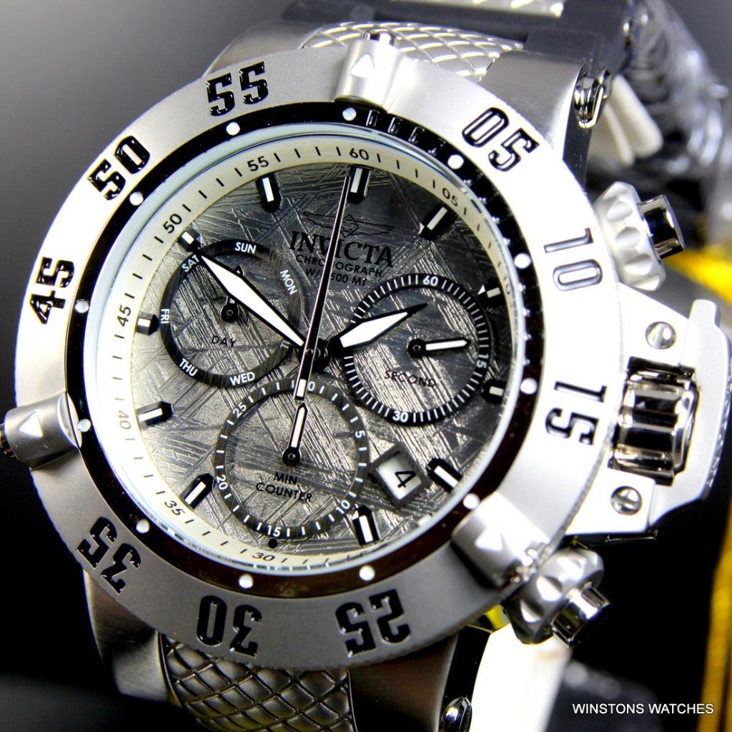 Invicta Subaqua Noma III Meteorite Swiss Mvt Chronograph Black 50mm Watch New