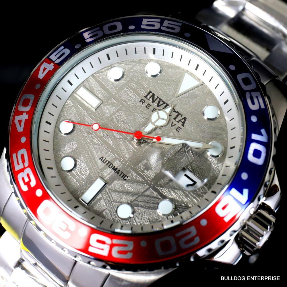 Invicta Reserve Pro Diver Meteorite Automatic Pepsi Cola 46mm Steel Watch New