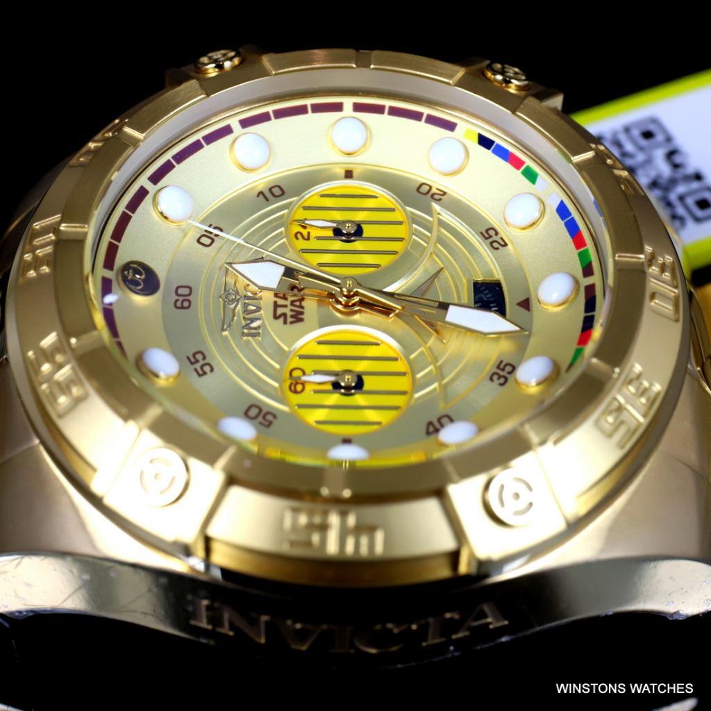 Invicta Star Wars C-3PO Gold Plated Steel Chronograph 52mm Limited Edition New