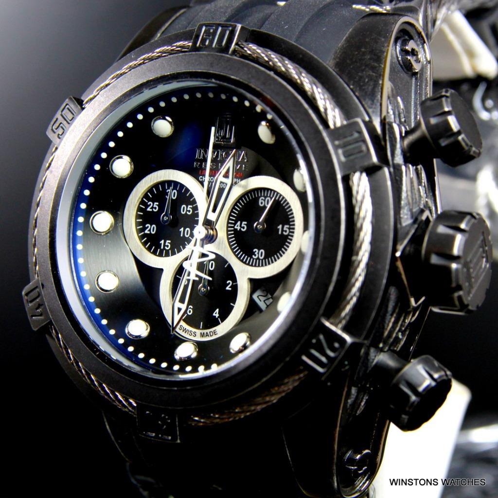 Invicta JT Reserve Bolt Zeus Swiss Made Chrono 52mm Black Distressed Watch New