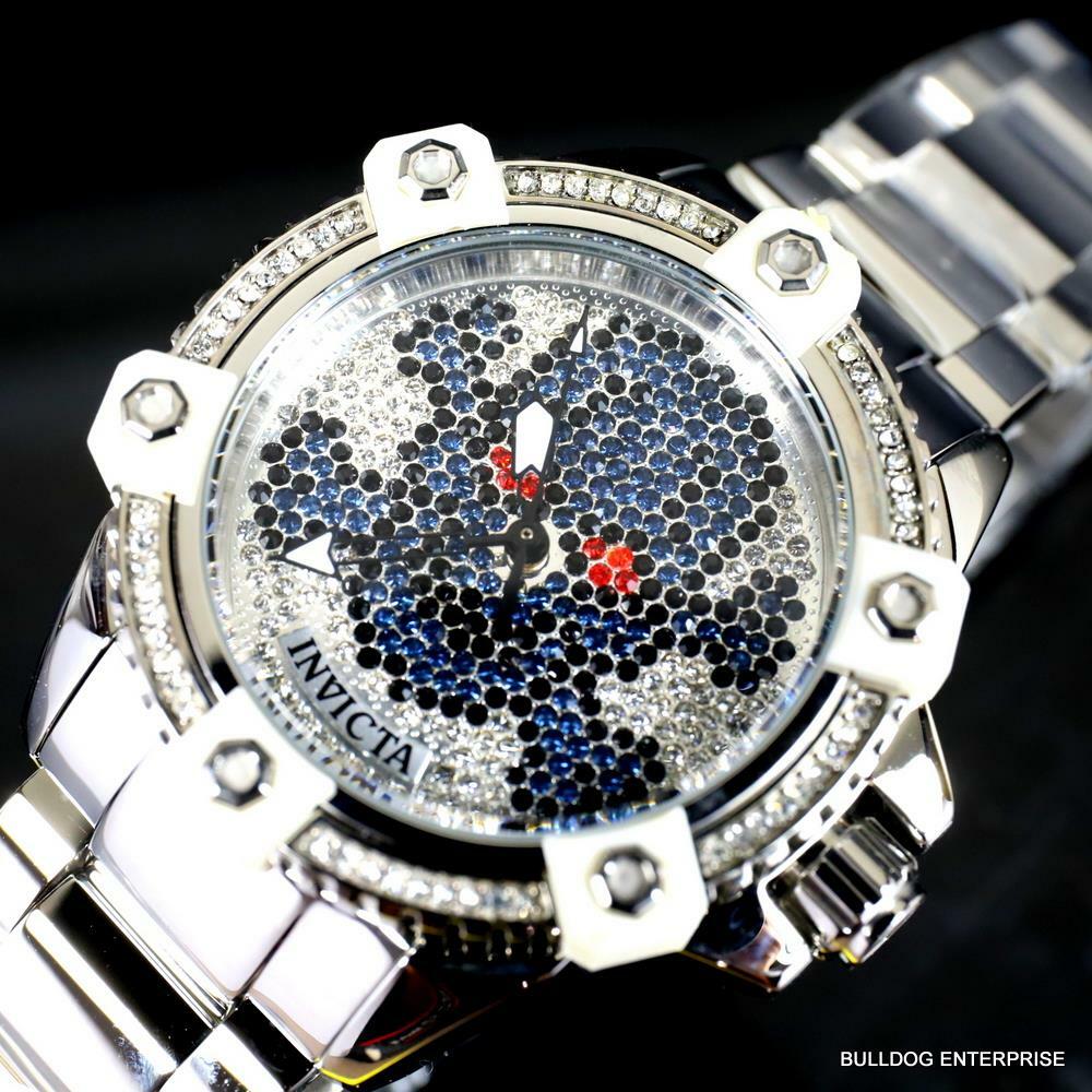 Womens Invicta Octane Skull Sparkling Crystal Stainless Steel 38mm Watch New