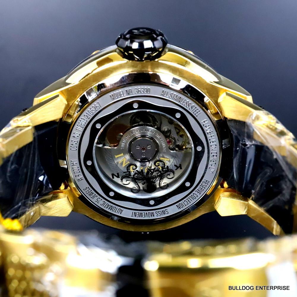 Invicta Reserve Kraken Swiss R150 Automatic Abalone Gold Plated Watch 52mm New