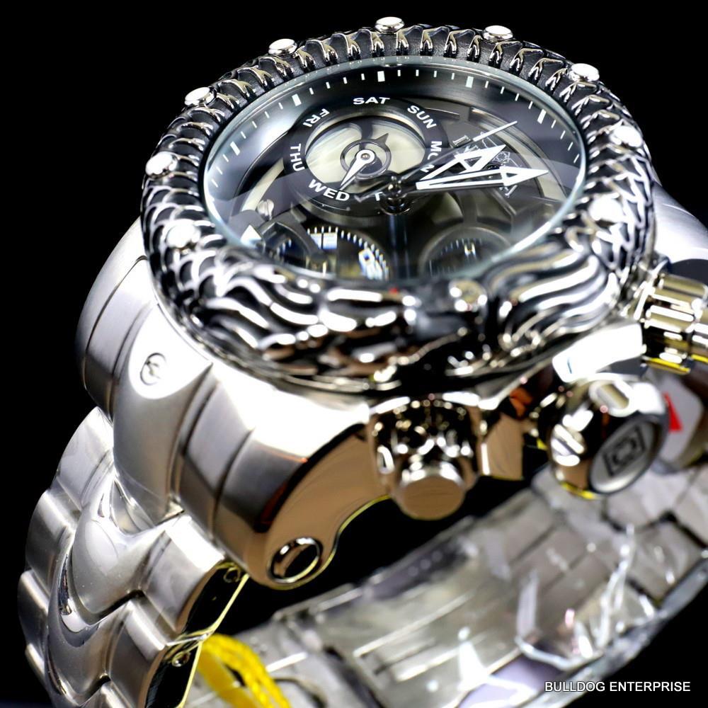 Invicta Venom Subaqua Dragon Scale Stainless Steel Guntmetal 52mm Watch New