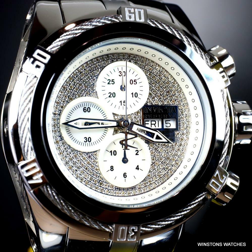 Invicta Reserve Bolt Zeus Diamond Swiss Automatic SW500 Mvt Steel Watch 52mm New