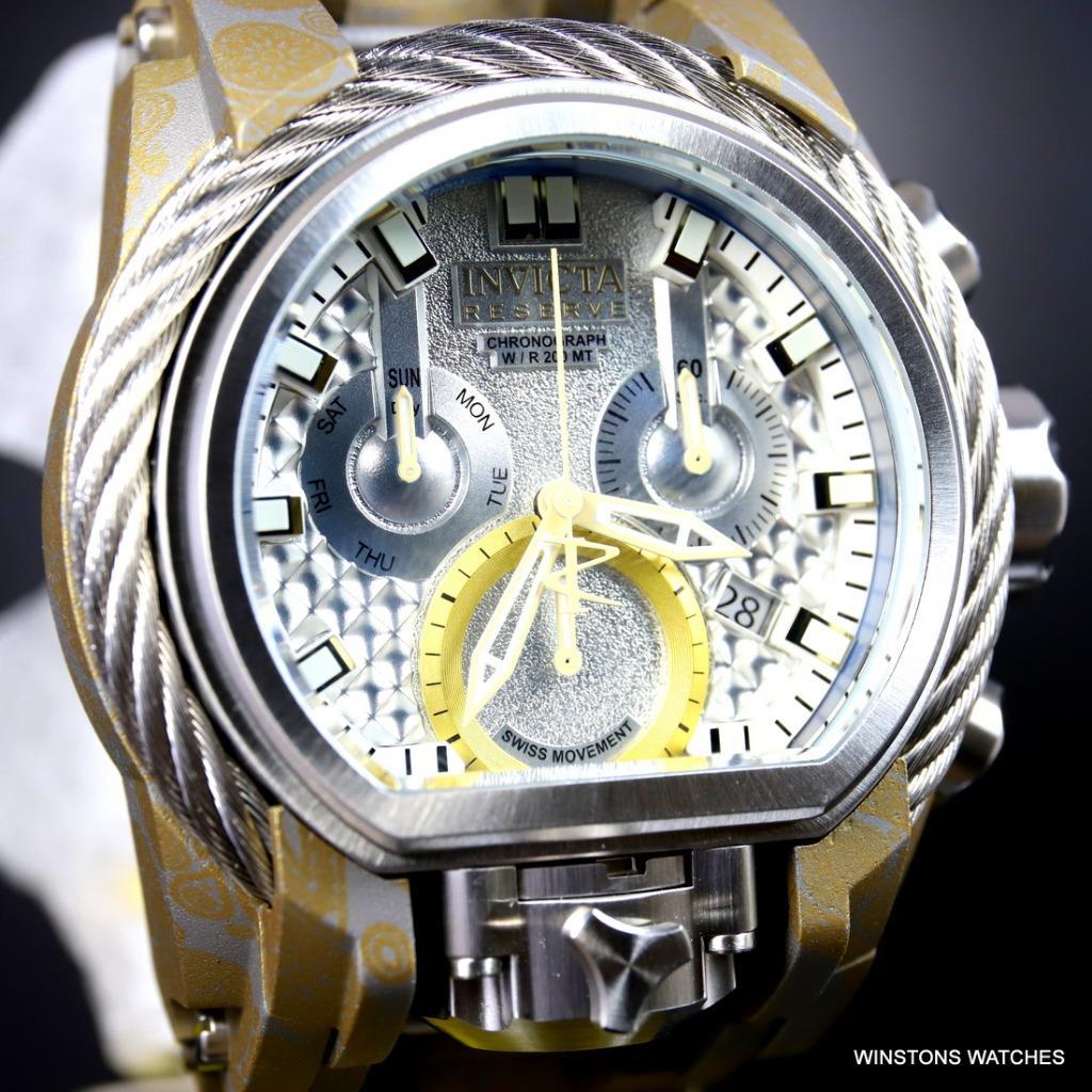 Invicta Reserve Bolt Zeus Magnum Hydroplated Steel 52mm Swiss Mvt Watch New